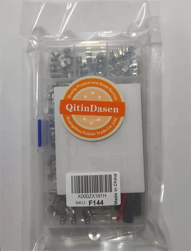 QitinDasen 150 pieces professional 5 x 20 mm car glass tube fuses, quick blow glass fuse, fast blow glass fuses, with 20 pieces fuse seat and 5 pieces AGC fuse holder 5 x 20 mm - 175 pieces