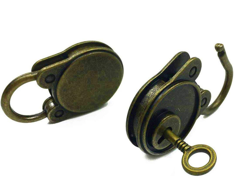 Hyamass 3pcs Vintage Antique Style Mini Archaize Padlocks Key Lock with Keys (Bronze) Bronze