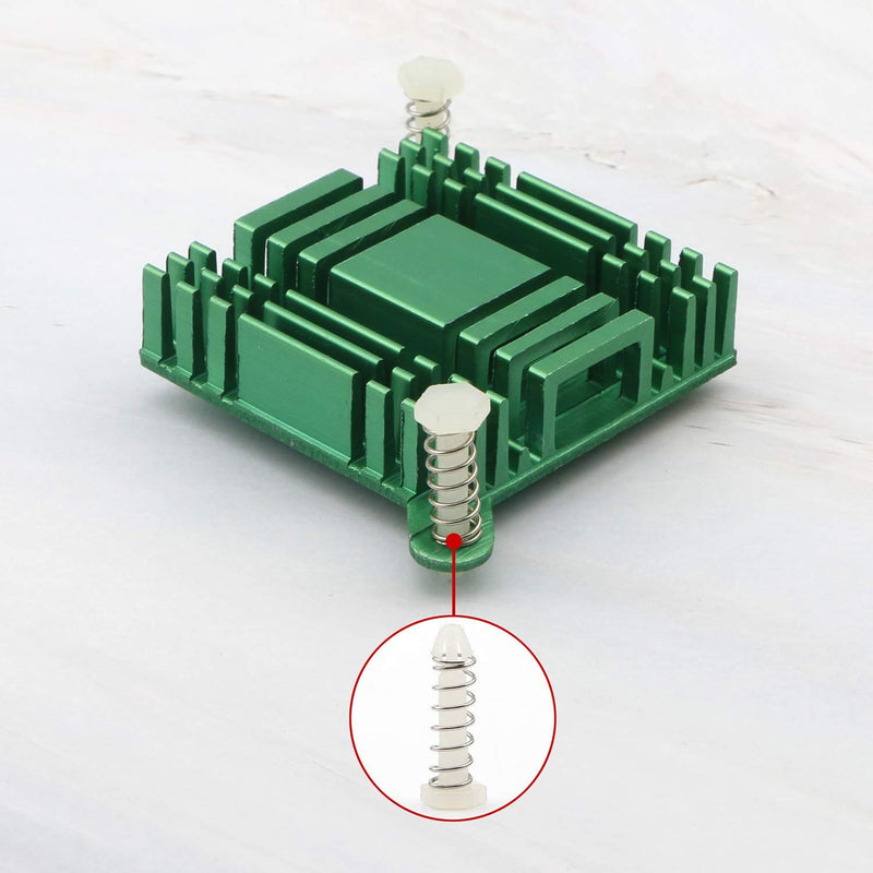 Unxuey 6Pcs Aluminum Heat Sink Computer PC North Bridge South Bridge Radiator Cooling Fin with Fixing Hole for IC Chipset Module Cooler Green