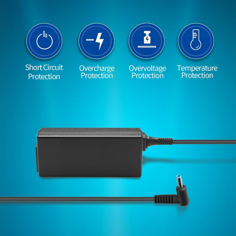 45W Watt Ac Adapter Laptop Charger for HP Stream 11 13 14, Hp Spectre X360 HP Pavilion TouchSmart X2 11 13 15, Elitebook Folio 1040 G1, HP 15 Notebook PC Series Notebook Power Supply Cord