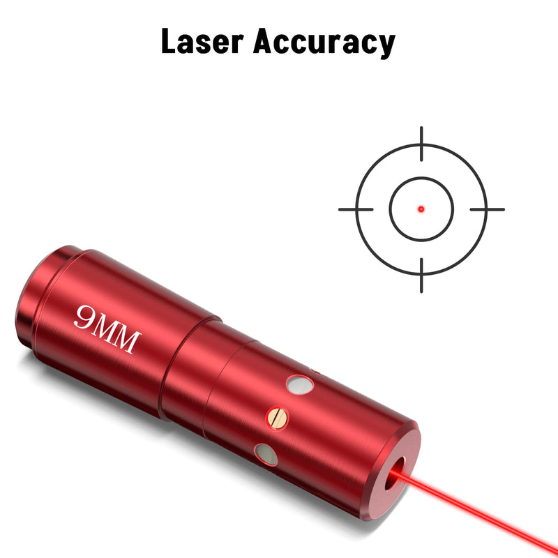 MidTen Bore Sighting Laser 223 5.56mm/ 9mm/12 Gauge Laser Bore Sighter with Extra Batteries Red