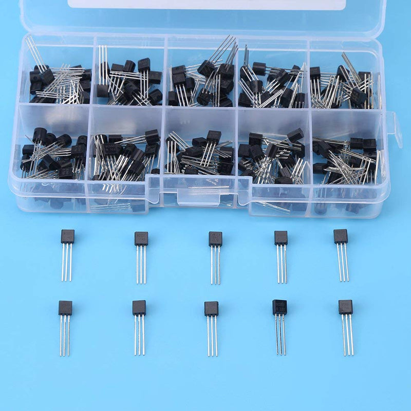 200pcs 10 Values NPN PNP Power General Purpose Transistors Assortment Kit TO-92 BC327-BC558 REUSABLE PACKAGING socialme-eu