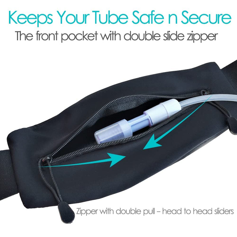 POSTOP MEDICAL WEAR PD Belt Peritoneal Dialysis Catheter Holder Accessories No-Bounce for Secure Transfer Set Peg G Feeding Tube Line Adults Women Men Black
