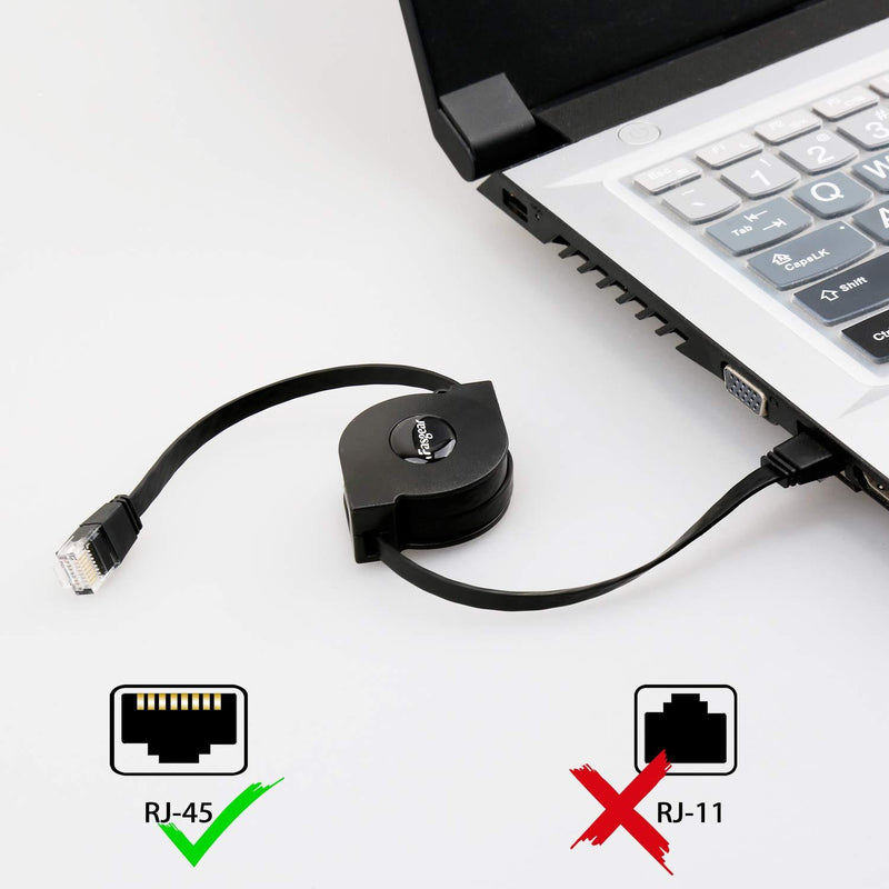 Cat6 Ethernet Cable [1 Pack 1m/3ft Black] Fasgear Adjustable Flat Internet Network LAN Patch Cord High Speed 10Gbps Cat6 Computer Wire with RJ45 Connectors for Modem Router, PC, Mac, Laptop Black (1 Pack)