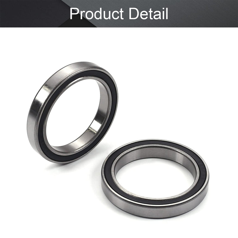 Othmro 2Pcs 6807-2RS Deep Groove Ball Bearings, Double Sealed Bearings, 1.38x1.85x0.28inch Ball Bearings, High Carbon Chromium Bearing Steel Roller Guide Bearing for Scooters Elevators Skateboards 6807-2RS 2pcs