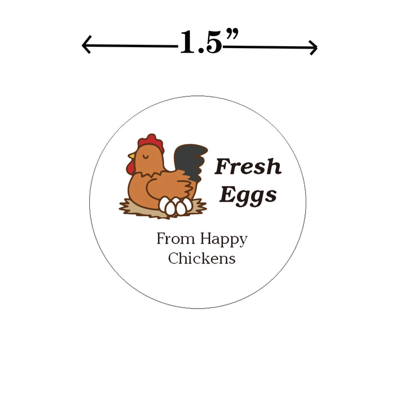 Farm Fresh Eggs Stickers 1.5 Inch Fresh Eggs from Happy Chickens Labels - Farm Chicken Eggs Stickers 500 Pcs Egg Carton Label Stickers for Egg Carton Labeling (Medium, 1.5INCH) Medium