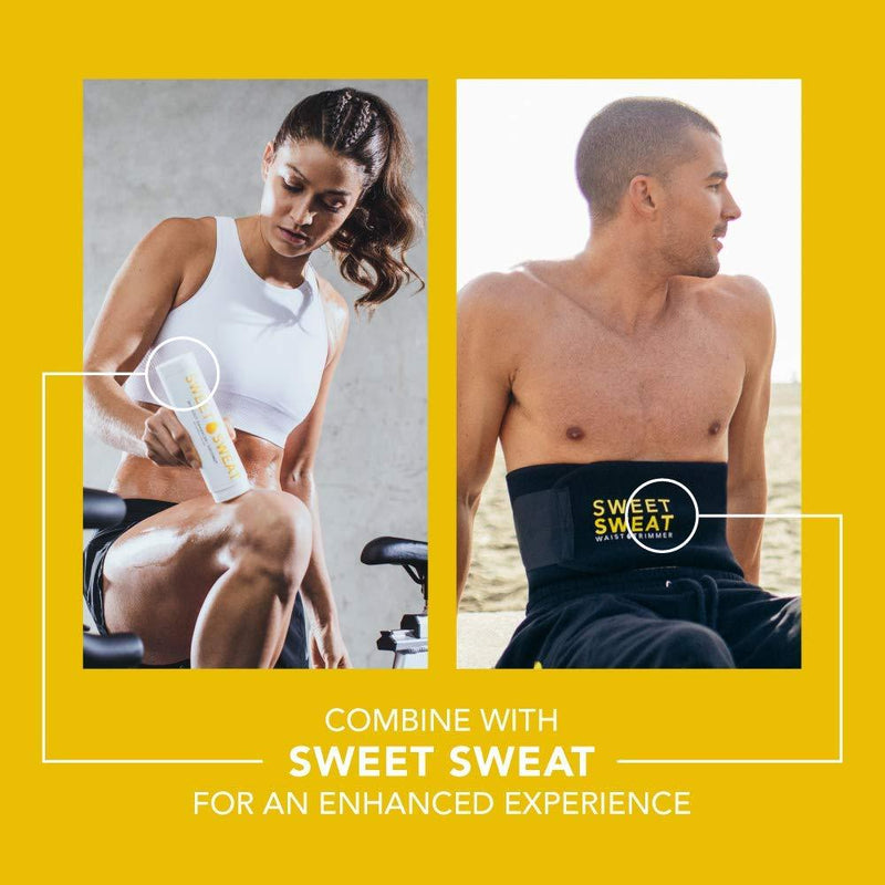 Sweet Sweat Waist Trimmer - Black/Yellow Logo | Premium Waist Trainer Belt for Men & Women Small