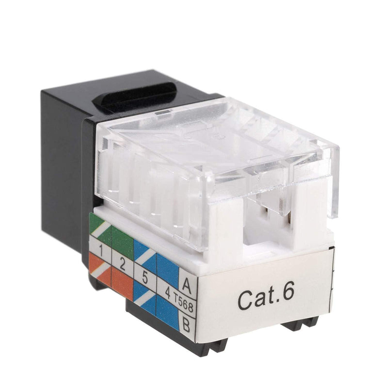 Cat6 RJ45 Keystone Jack Punch-Down Network Black (50) 50