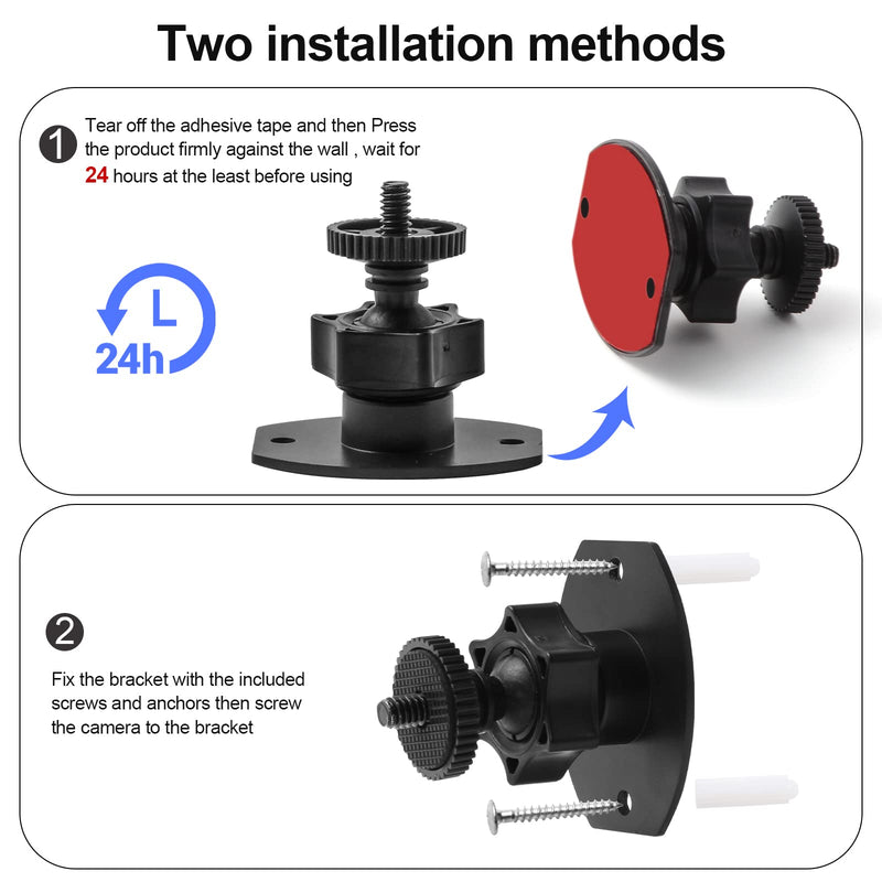 Wall Mount 1/4 Screw Mini Tripod Stand Holder for Valve Index/HTC Vive/Vive PRO Base Station-Equipped with Strong Double- Sided Adhesive and Screw Set