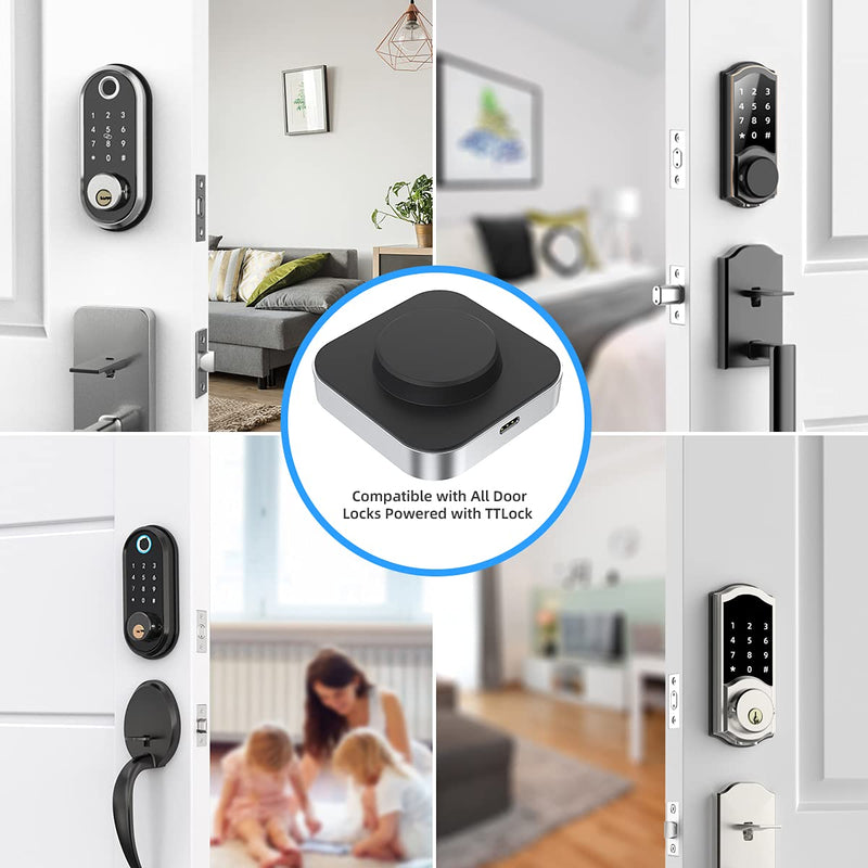 SMONET Smart Door Lock WiFi Gateway, Bluetooth Keyless Entry Electronic Door Lock Wi-Fi Bridge, TTLock Smart Deadbolt WiFi Hub Work with Alexa.