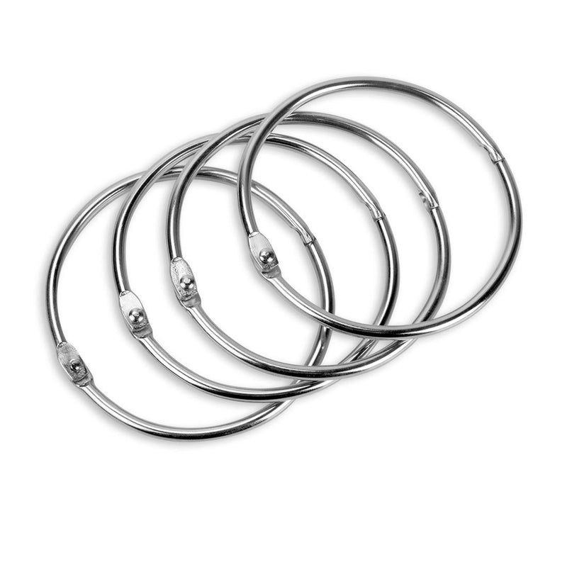 24 Pack 3 Inch Book Rings, Loose Leaf Binder Rings, Extra Large Metal Book Ring, Big Keychain Key Rings, (Silver)