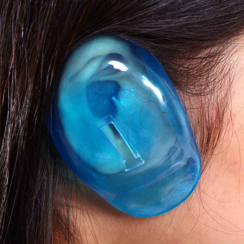 Ear Cover Protector, 2pcs Ear Cover Shield Protector, Blue Reusable Ear Cover Shield Ear Cover Hair Dye Shield Protector for Home Personal Use or Business Hairdressing Salon Use