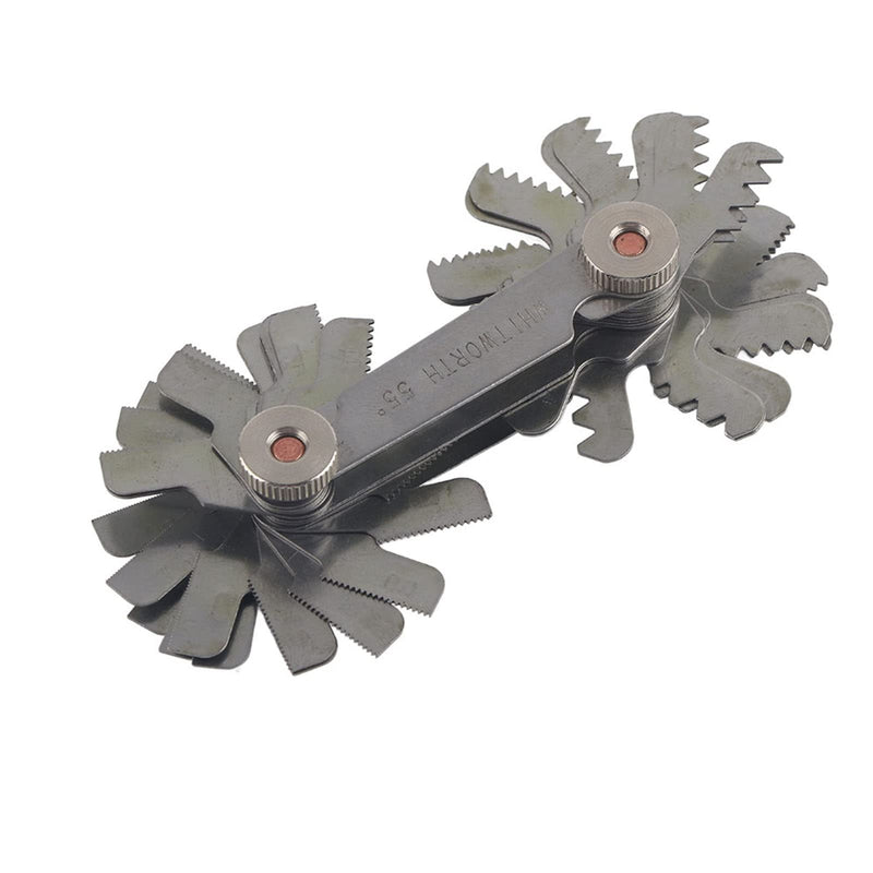 52 pieces thread template stainless steel screw pitch gauge 60 and 55 degree thread plug gage measuring tool Metric + imperial (52 pieces) (Metric+ imperial (52pc)) Metric+ imperial (52pc)