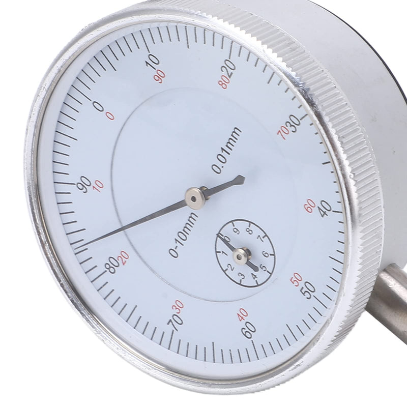 Pointer dial indicator, embedded brass sleeve, high-precision mechanical dial indicator made of wear-resistant stainless steel for precise measurements (0-10 mm) 0-10 mm