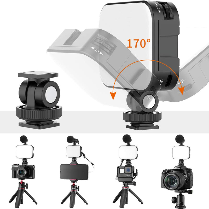 VIJIM VL100C Bi-Color LED Video Light on Camera,Mini Rechargeable 2000mAh LED Camera Lights,CRI95+ Dimmable 2500-6500K Ultra Bright Photo and Video Lighting,LED Fill Lampâ€¦ 1 piece