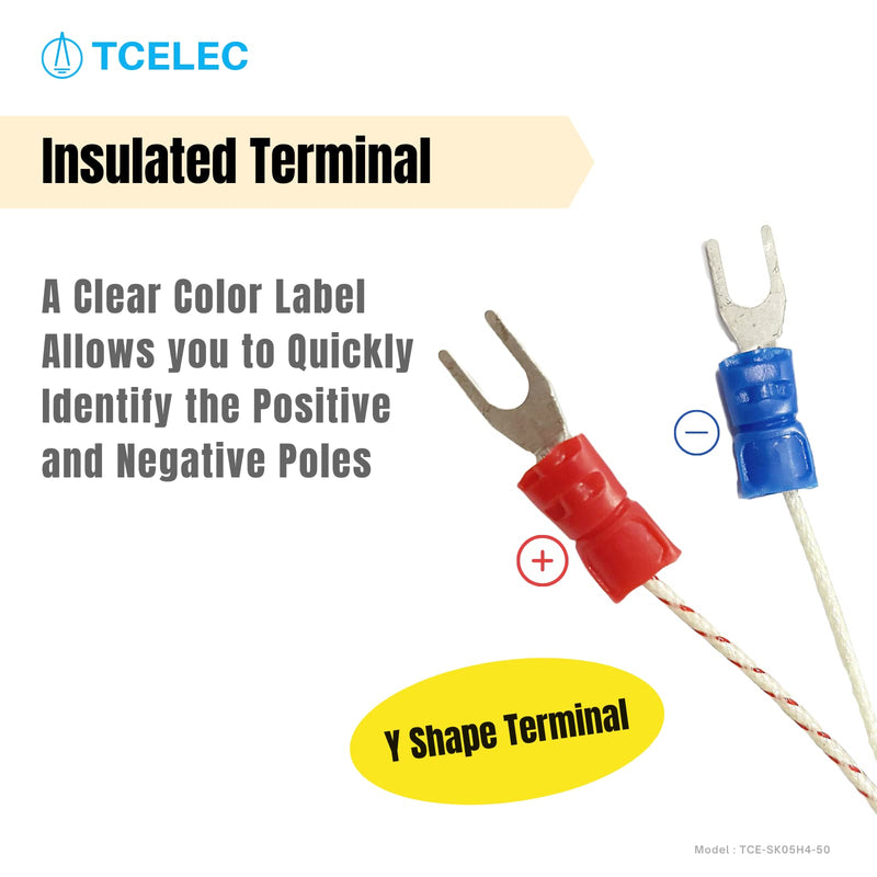TCELEC TCE-SK05H4-50 K Type Thermocouple Probe for Furnace Oven Meet The 1/2 PT Screw Thread K-Type Input Instrument Thermocouple Thermometer Sensor Temperature Range from 77°F to 1112°F