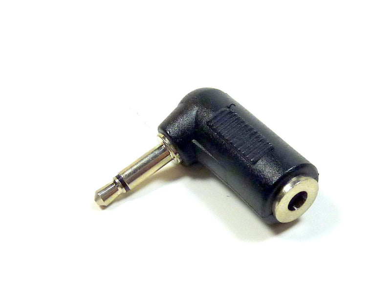 Philmore Right Angle 3.5mm 1/8" Mono Male Plug to 3.5mm 1/8" TRS Stereo Female Jack; 561A