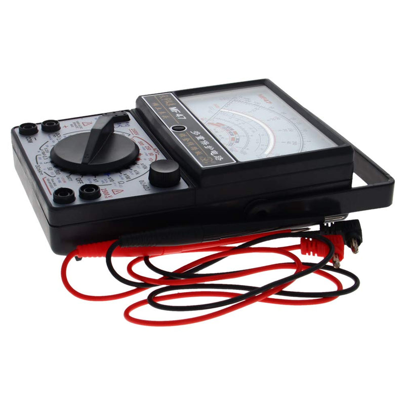 Fielect MF-47 Analog Multimeter, Ohm Volt Amp and Diode Voltage Tester Meter with Test Probe Digital MF47