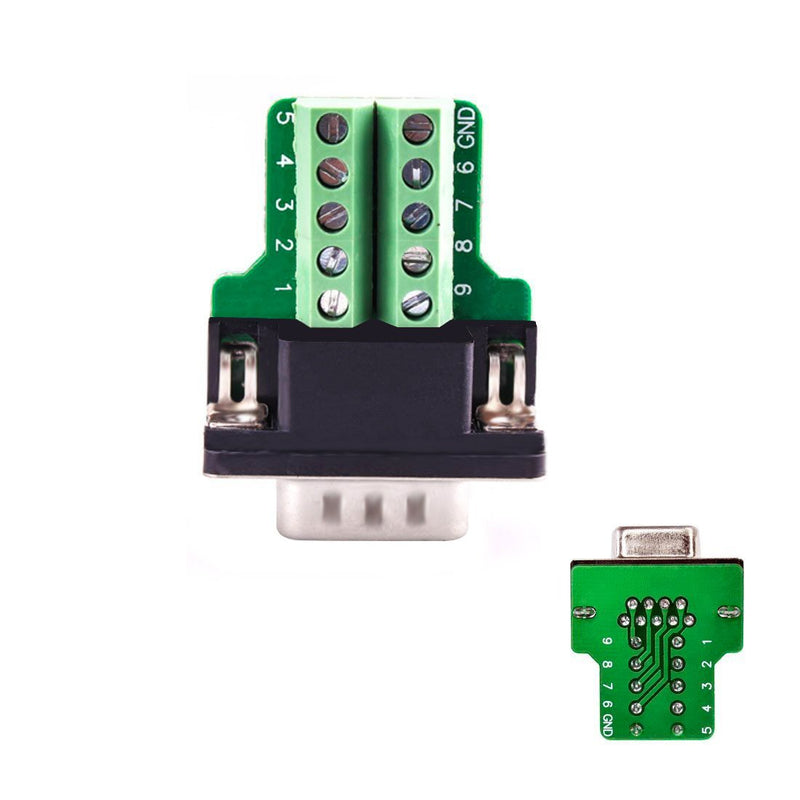 YIOVVOM DB9 Breakout Connector to Wiring Terminal RS232 D-SUB Male Serial Adapters Port Breakout Board Solder-Free Module with case( Female Serial Adapter) Female Adapter