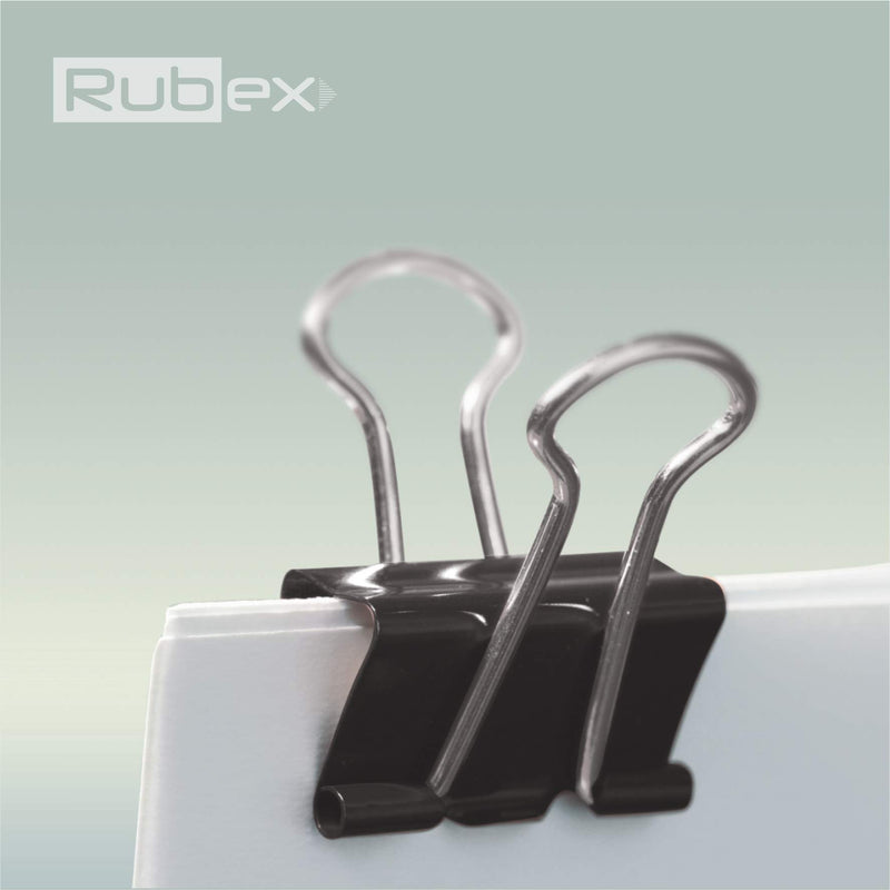 Rubex Binder Clips, Black Large Binder Clips, Jumbo Binder Clips, 1.6 Inch Paper Binder Clips, Big Metal Paper Clamps for Notebooks, Envelopes, Papers in Office, School and Home (1.6 Inch 36 Count) 1.6 Inch 36 Count