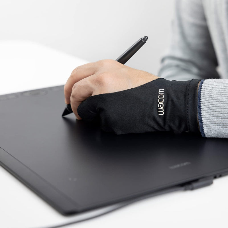 Wacom Drawing Glove, Two-Finger Artist Glove for Drawing Tablet Pen Display, 90% Recycled Material, eco-Friendly, one-Size (1 Pack)