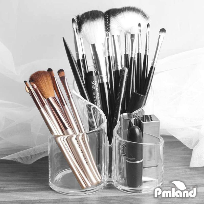 Top Quality Large Wavy Acrylic Makeup Brush and Cosmetic Holder 3 Wavy Spaces