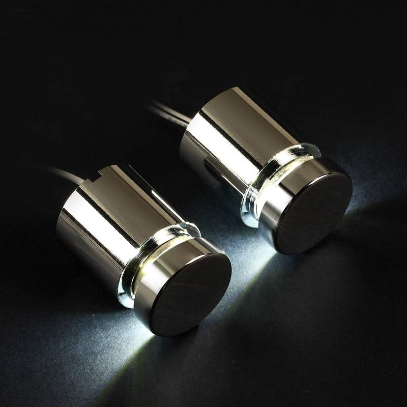 TOPNIKE LED Sign Standoffs 1"×1", Polished Chrome, White LED Standoff Sign Holder, for Glass, Acrylic and Other Transparent Plates, Pack of 4 LED Standoffs with 1 Power Supply.