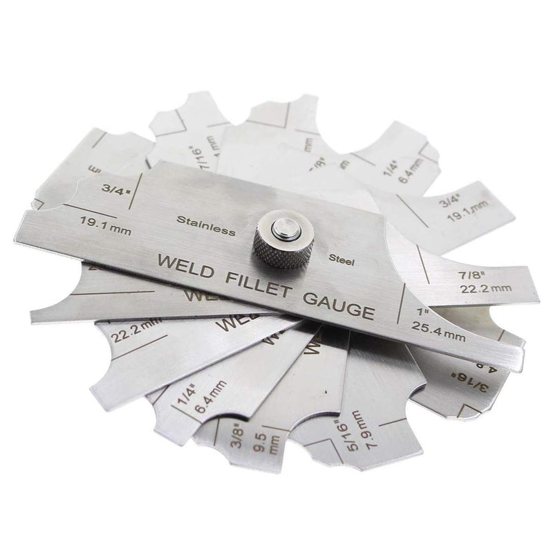 Carkio V-WAC Gage Biting Edge Stainless Steel Welding Gauge + 7 Piece Fillet Weld Gauge Gage Set + MG-8 Bridge Cam Gage Welding Gauge kit