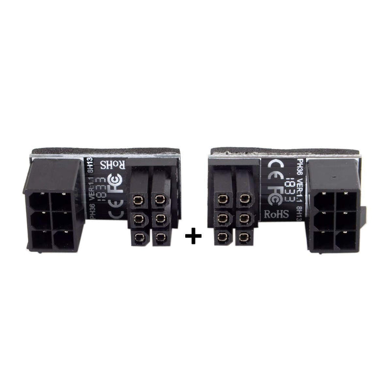 Chenyang 1set ATX 6Pin Female to 6pin Male 180 Degree Angled Power GPU Adapter for Desktops Graphics Card