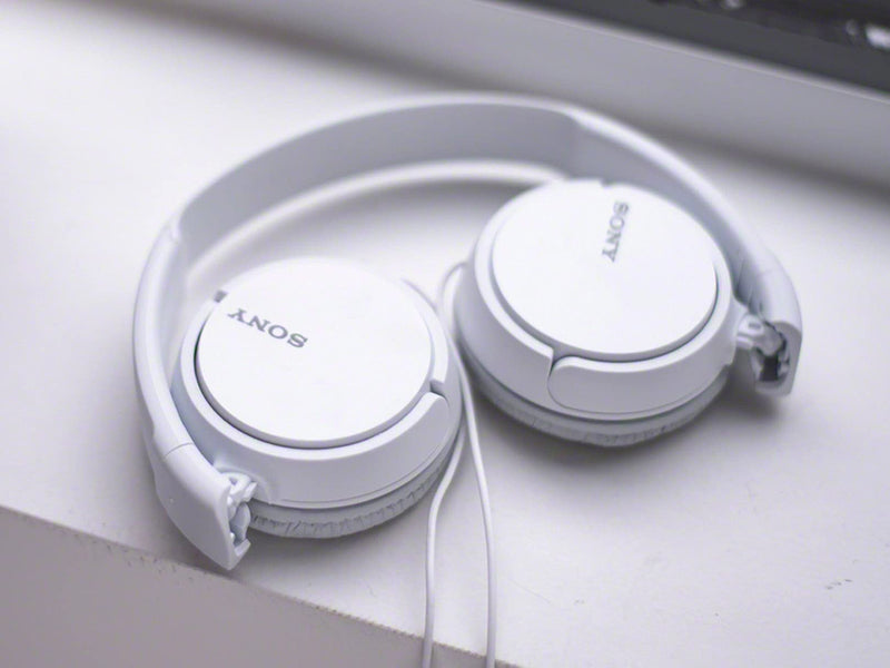 Sony ZX Series Wired On-Ear Headphones, White MDR-ZX110 No Mic