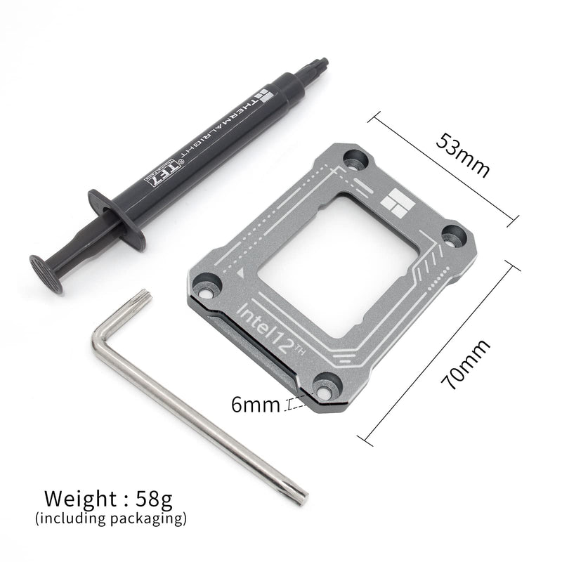 Thermalright CPU Contact Frame for LGA 1700 Retrofit Kit Anti-Bending Buckle, 17XX-BCF Bracket Intel12 Generation,Grey Grey