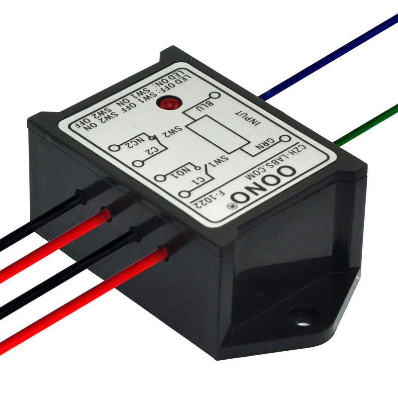 OONO DPST 1NO 1NC 8Amp Power Relay Module, AC/DC 12V Control Voltage
