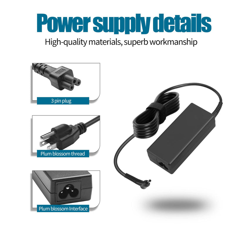 65W 45W AC Power Adapter Charger Fit for Acer Swift Spin 1 3 5 SF113-31 SF114-32 SF314-51 SF315-41 SF314-52 SF315-52 Acer Chromebook 11 13 14 15 R11 CB3-131-C3SZ Aspire A515-54 A515-54G Supply Cord