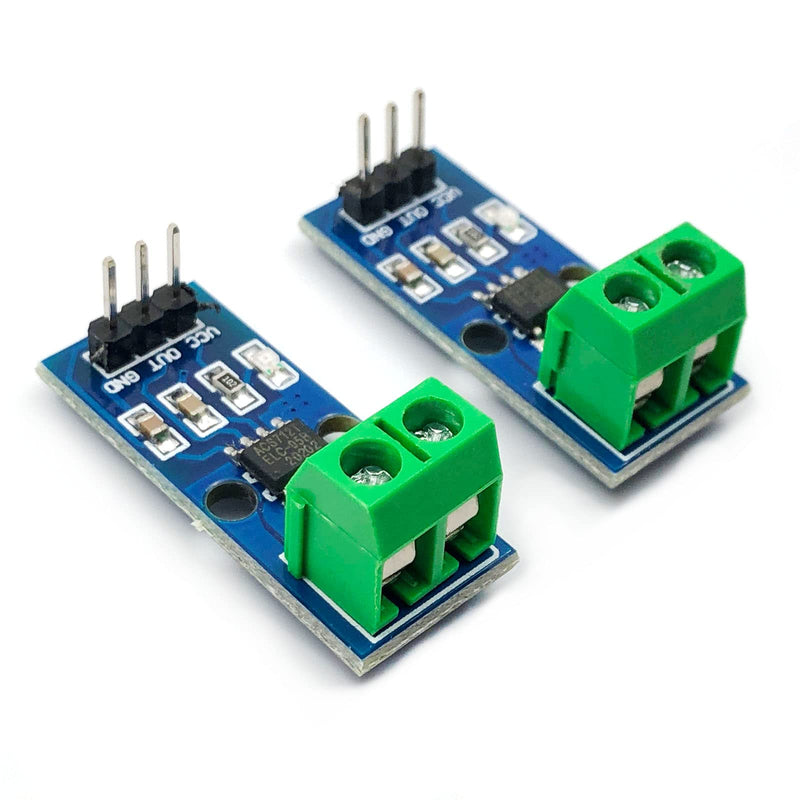 FainWan ACS712 Current Sensor Module Detector ACS712ELC 5A 20A 30A Amps Amperage Range (Pack of 2) (5A)