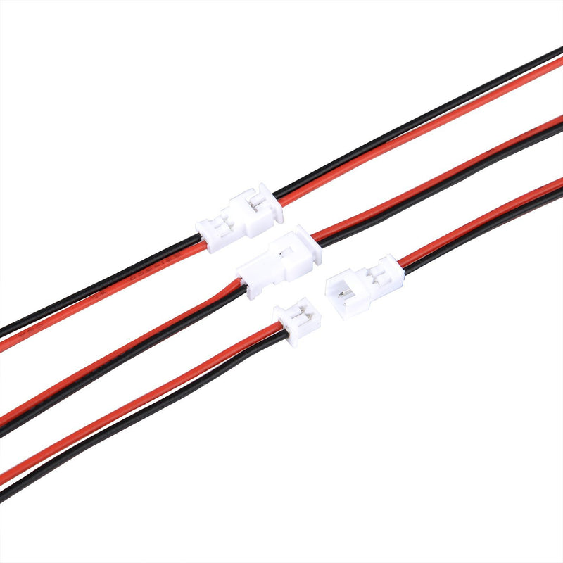eBoot 20 Pairs 1.25 mm JST 2 Pin Micro Electrical Male and Female Connector Plug with 10 cm Wire Cable