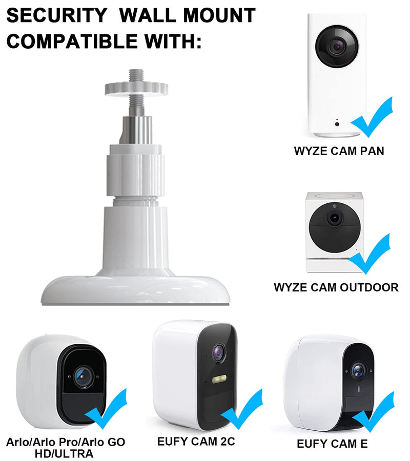 3 Pack Adjustable Wall Mount for Ring Stick Up Cam/Indoor Cam/Battery Cam,Ceiling Mounting Kit for Plug-in HD Security Camera Mount White