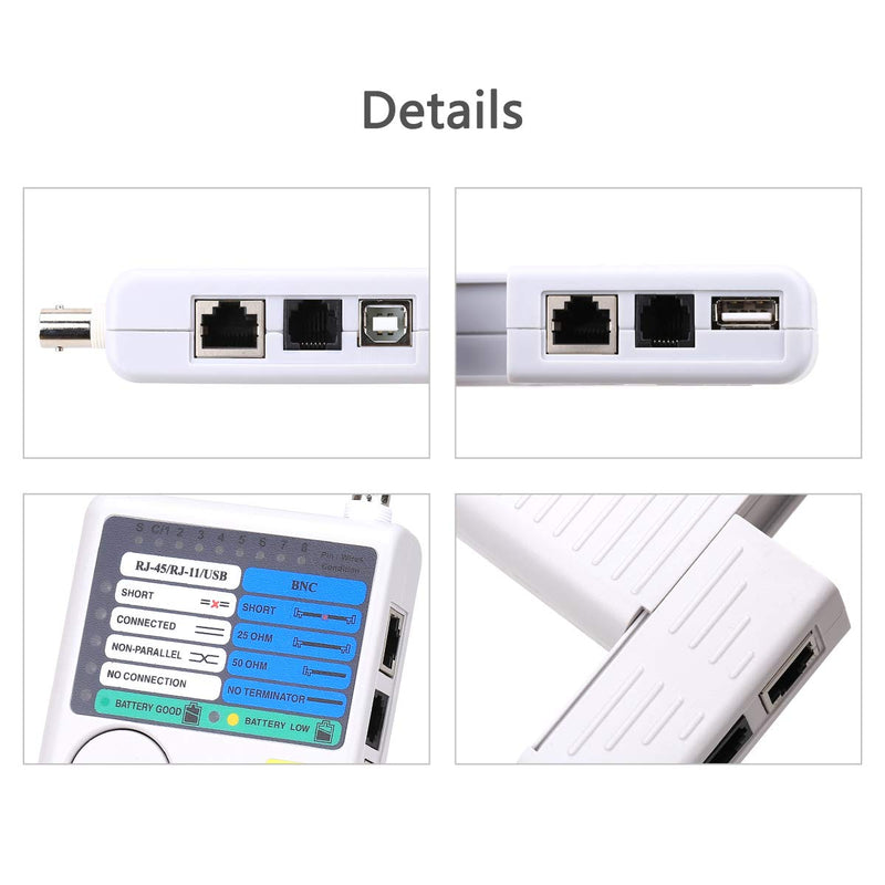 4-in-1 Network Cable Tester Remote RJ11 RJ45 USB BNC Phone Cable Tester Meter
