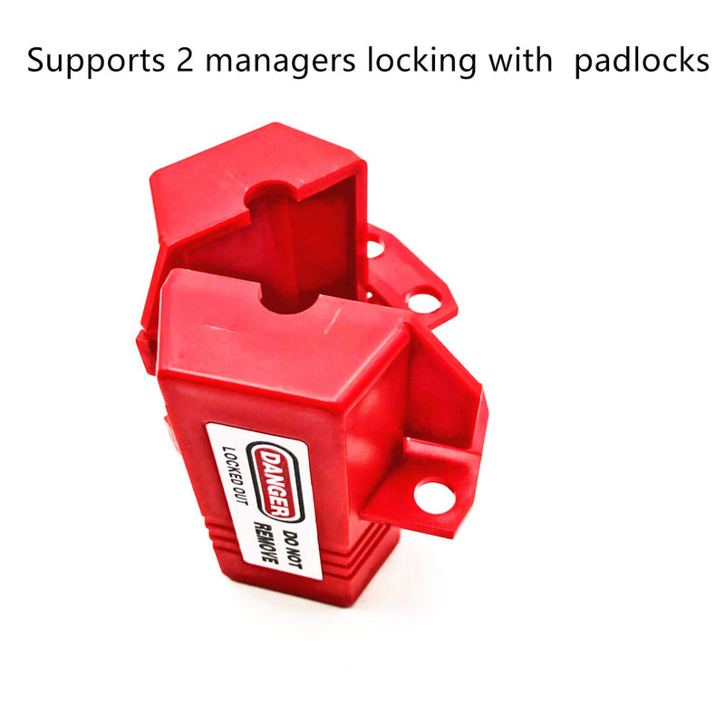 SAFBY Plug Lockout for 110 Volt Plugs, with Red Safety Padlock and Tag, Standard