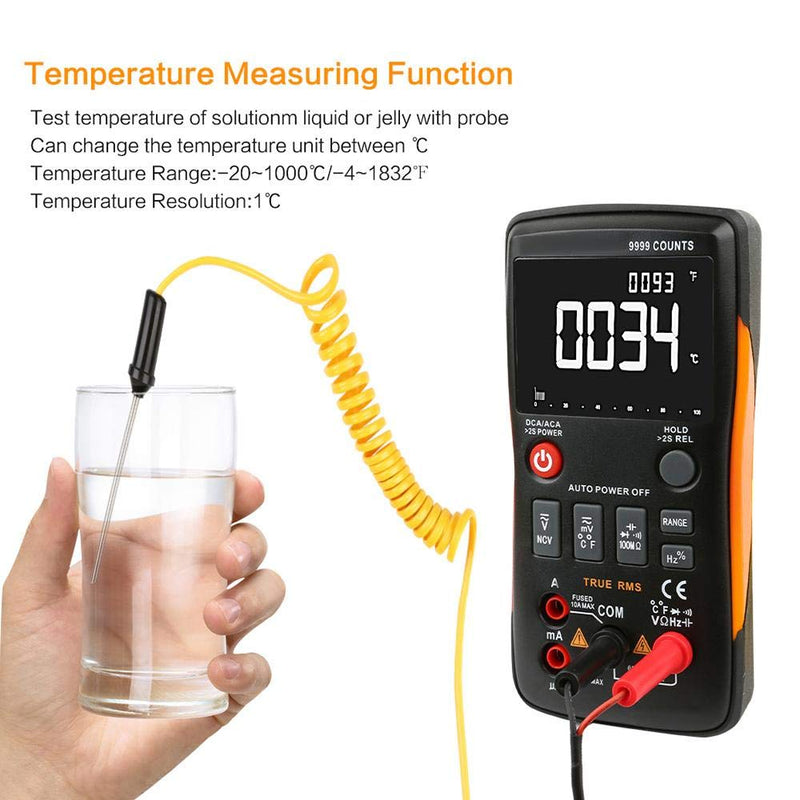 Digital Multimeter, ANENG Q1 True-RMS Voltmeter Ammeter Capacitance Meter Measurement Resistance Frequency 9999 Counts with Analog Bar Graph