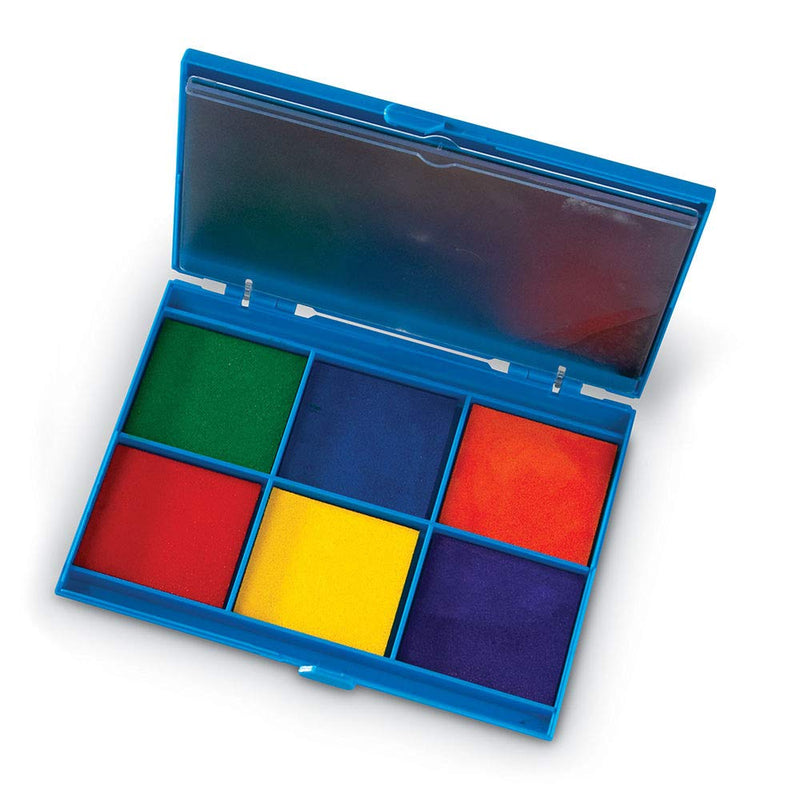 Learning Resources 7-Color Washable Ink Stamp Pad, Green, Blue, Orange, Red, Yellow, Purple, Ages 3+