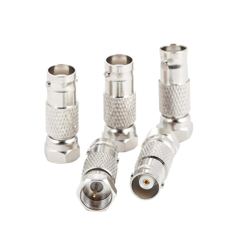 BNC to F Type Adapter, 2-Pack RFAdapter F Male to BNC Female Adapter Coax Connector for RF Radio Antenna and Video Applications