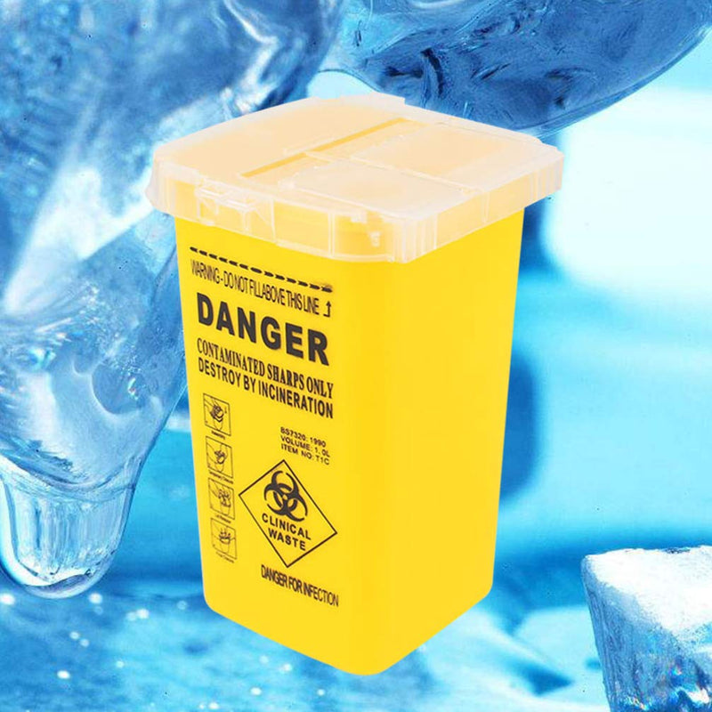 DOITOOL Container Needle Disposal Box Tattoo Medical Disposal Container Sharps Container Waste Box for Tattoo Supplies Yellow