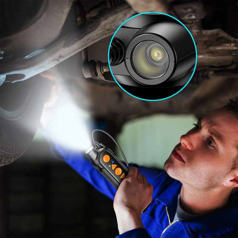 0.19inch Dual Lens Wireless Endoscope NIDAGE 5.0mm Automotive Snake Camera for Android iPhone Smartphone Tablet Waterproof WiFi Borescope Industiral Inspection Camera with 7 LEDs for Sewer Pipe 11.5FT
