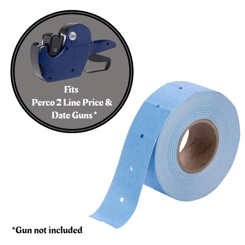 Perco 2 Line Blue Labels - 1 Sleeve, 6,000 Blank Pricing Labels for Perco 2 Line Price and Date Guns