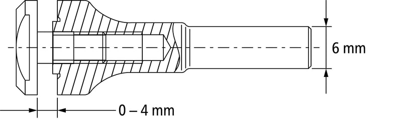 PFERD tool holder, shaft ø 6 mm, 33512000 for clamping small cutting discs with a 10 mm bore PFERD tool holder