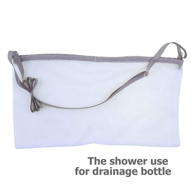 Adjustable Mastectomy Drain Holder Drainage Pouch with Shower Bag for Breast Surgery Mastectomy Breast Reduction Augmentation Post-Surgery Recovery Support Patient Care Kit (Gray) Gray