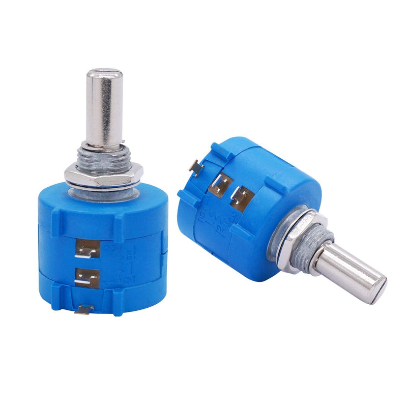Taiss/2pcs potentiometer 10k Ohm 10-speed rotary wire, precision multi-gang wire, adjustment resistor + 2pcs button 3590S-2-103L