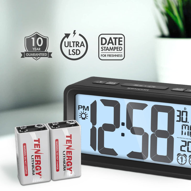 Tenergy 9V Lithium Batteries, 1200mah Non-Rechargeable Batteries,10 Years Shelf Life Lithium 9 Volt Batteries - 2 Pack 2 Pcs