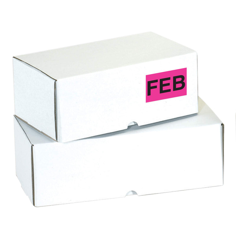 Ship Now Supply SNDL6721 Tape Logic Months of The Year Labels,"FEB", 2" x 3", Fluorescent Pink (1 Roll of 500 Labels)