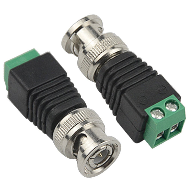 WMYCONGCONG 20 PCS 2.1x5.5mm Female and Male DC Power Adapter Connector + 20 PCS Coaxial Camera Video BNC Male and Female Balun Connector for Coax Cat5 CCTV